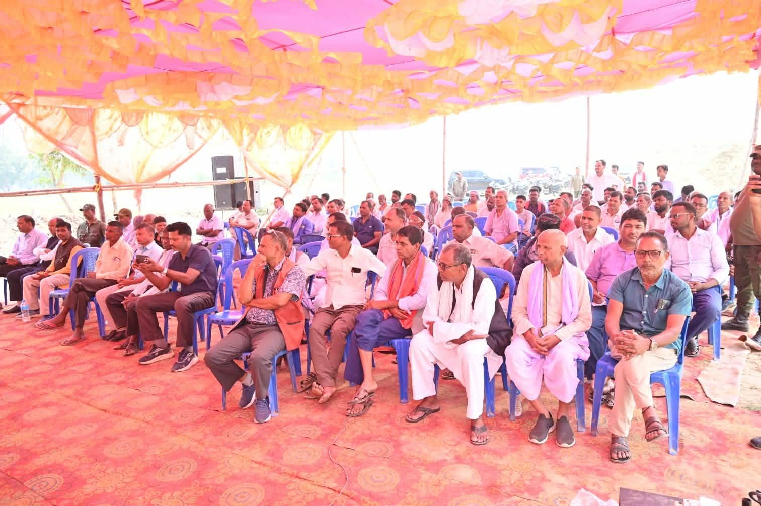 Foundation stone for the construction of Shree Mahobani Padam Secondary School in Pokhariya Municipality-6, Parsa District